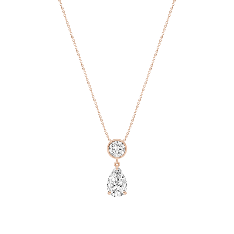 Pear Diamond Drop Pendant Necklace Minimalist Dainty Lab Grown Diamond Teardrop Bridal Necklace Solitaire Pendant For Her