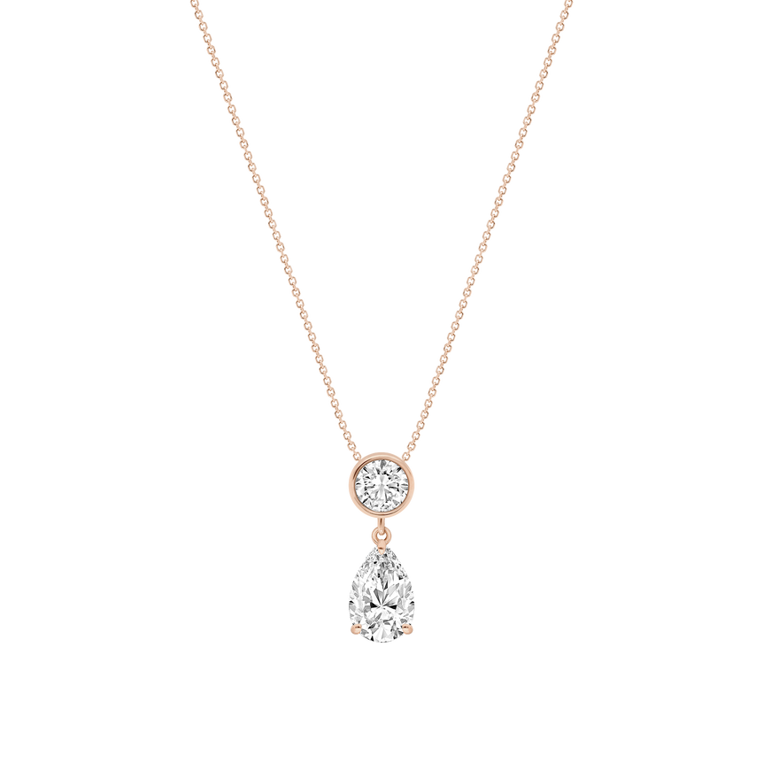 Pear Diamond Drop Pendant Necklace Minimalist Dainty Lab Grown Diamond Teardrop Bridal Necklace Solitaire Pendant For Her