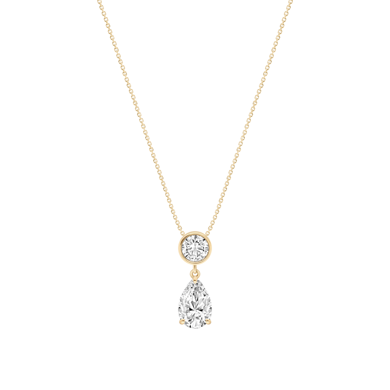 Pear Diamond Drop Pendant Necklace Minimalist Dainty Lab Grown Diamond Teardrop Bridal Necklace Solitaire Pendant For Her