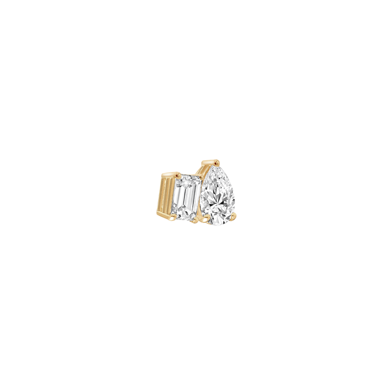 Toi Et Moi Diamond Pendant Necklace Everyday Wear 14k Gold Prong Set Charm Necklace Sparkling Lab Grown Unique Dainty Diamond Pendant
