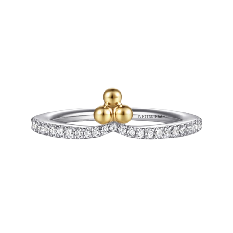 Luxury Tiara Smart Ring Guard – Crystal Encrusted Wishbone Ring Overlay