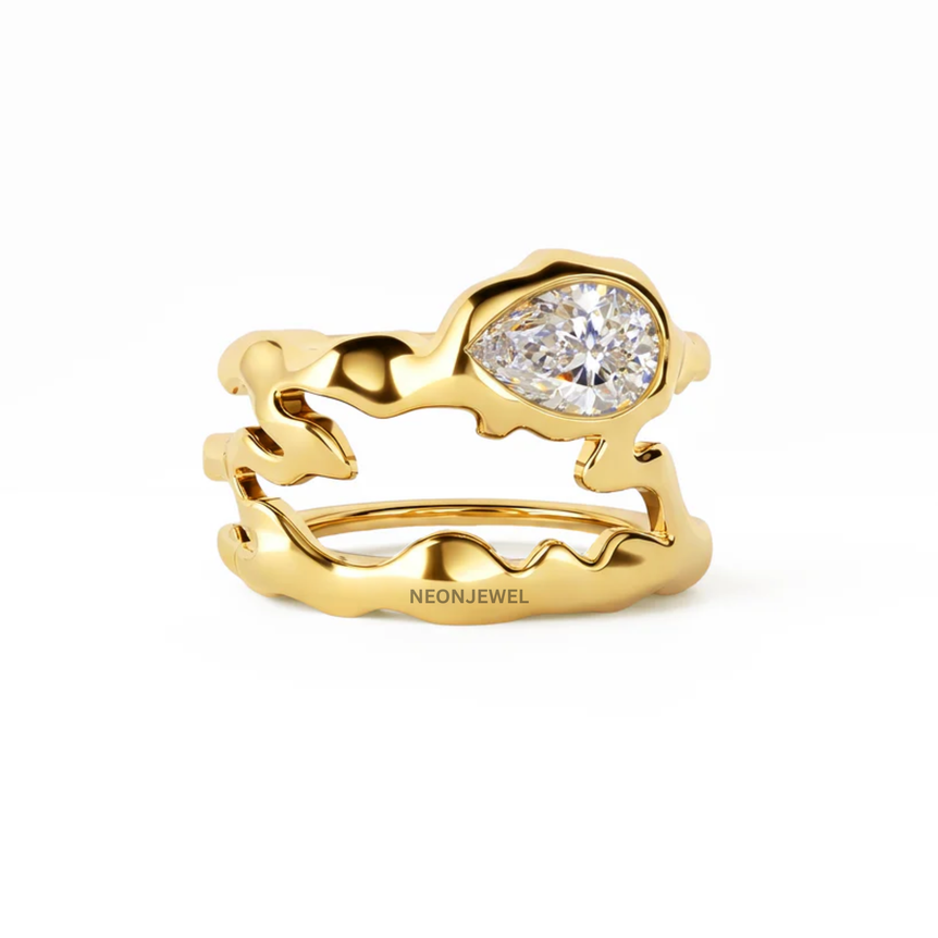 Fluid Organic Gold Statement Cover for Oura Ring 5