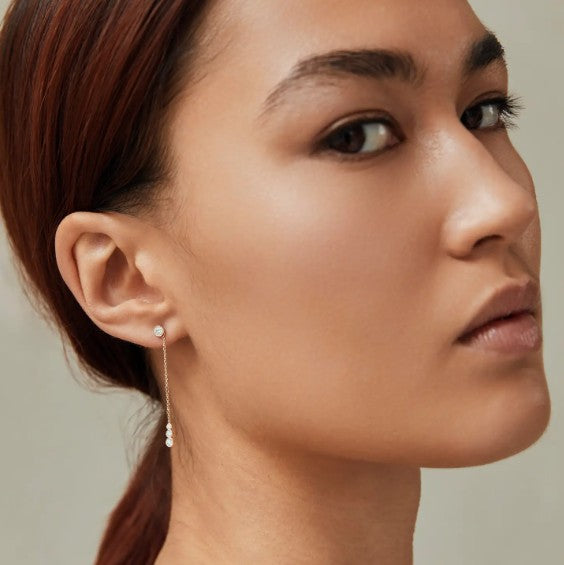 14k Real Solid Gold Round Diamond Ear Cuff Double Row Sparkling Lab Grown Diamond Ear Cuff Dainty Everyday Wear No Piercing Jewelry (Copy)