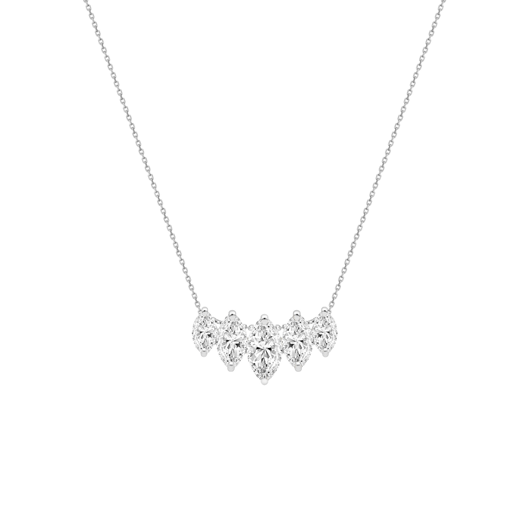 Marquise Diamond Necklace Minimalist Charm Necklace Lab Grown Dainty Diamond Everyday Elegant Layering Pendant Necklace