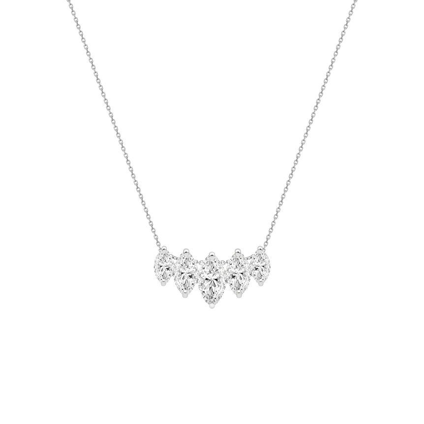 Marquise Diamond Necklace Minimalist Charm Necklace Lab Grown Dainty Diamond Everyday Elegant Layering Pendant Necklace