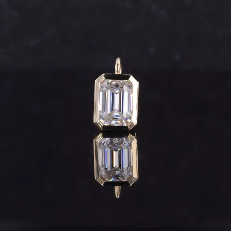 Emerald Pendant 1.67 Ct Colorless Moissanite Pendant Dainty Women Pendant Solitaire Diamond Pendant