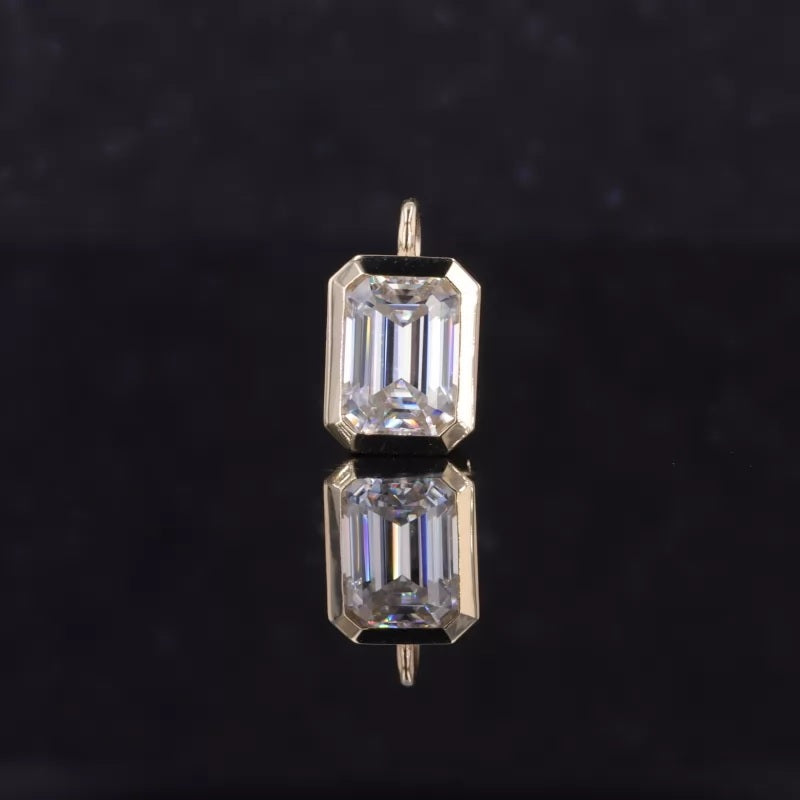 Emerald Pendant 1.67 Ct Colorless Moissanite Pendant Dainty Women Pendant Solitaire Diamond Pendant