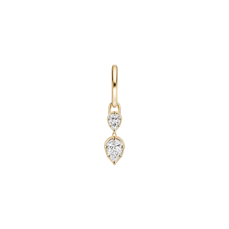 Pear Cut Diamond Dangle Drop Earring Ear Hoop Jacket 14k Solid Gold Earring Sparkling Lab Grown Diamond Hoop Enhancer Earring For Women