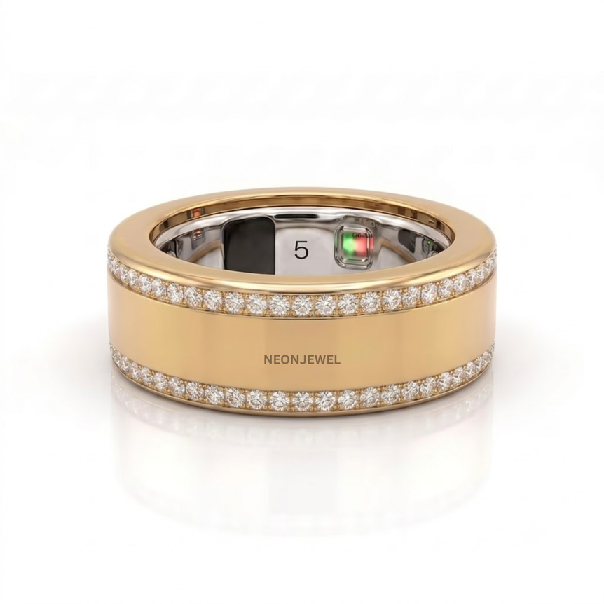Luxury Inlaid Gold Cover Protector for Oura Ring 4, 5 Cover
