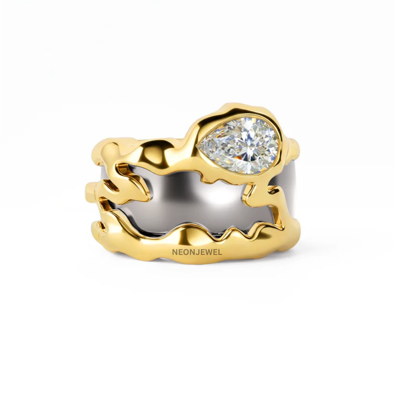 Fluid Organic Gold Statement Cover for Oura Ring 5