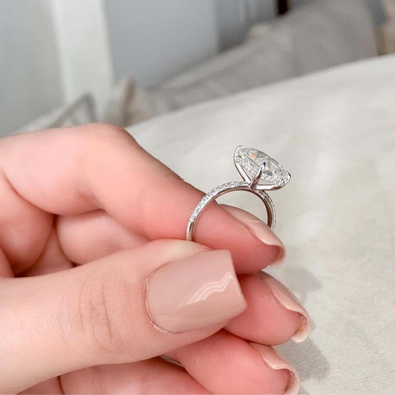 Radiant Cut VVS1  Moissanite Engagement Ring