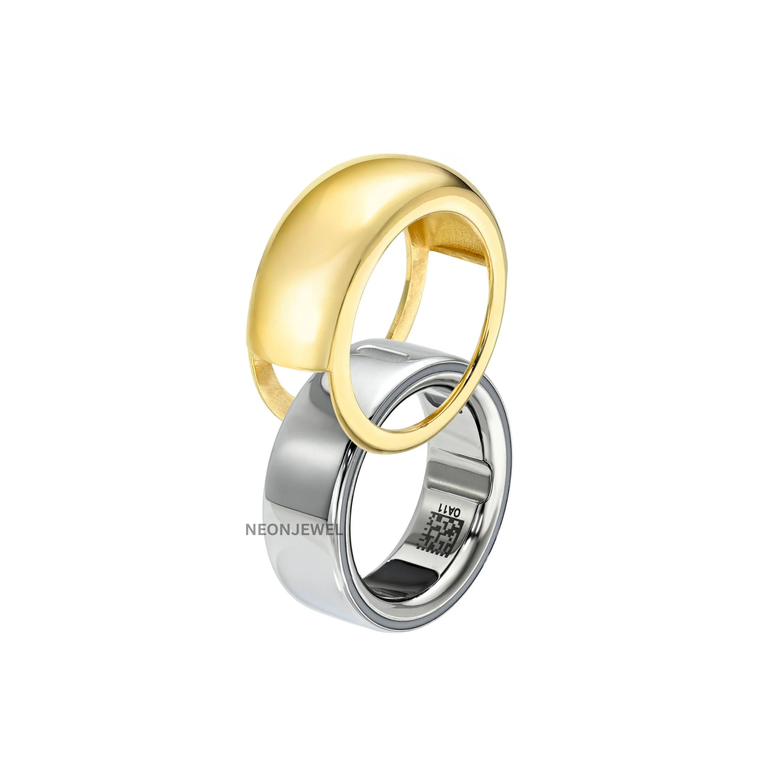Premium Gold-Tone Protective Sleeve for Oura Ring 5