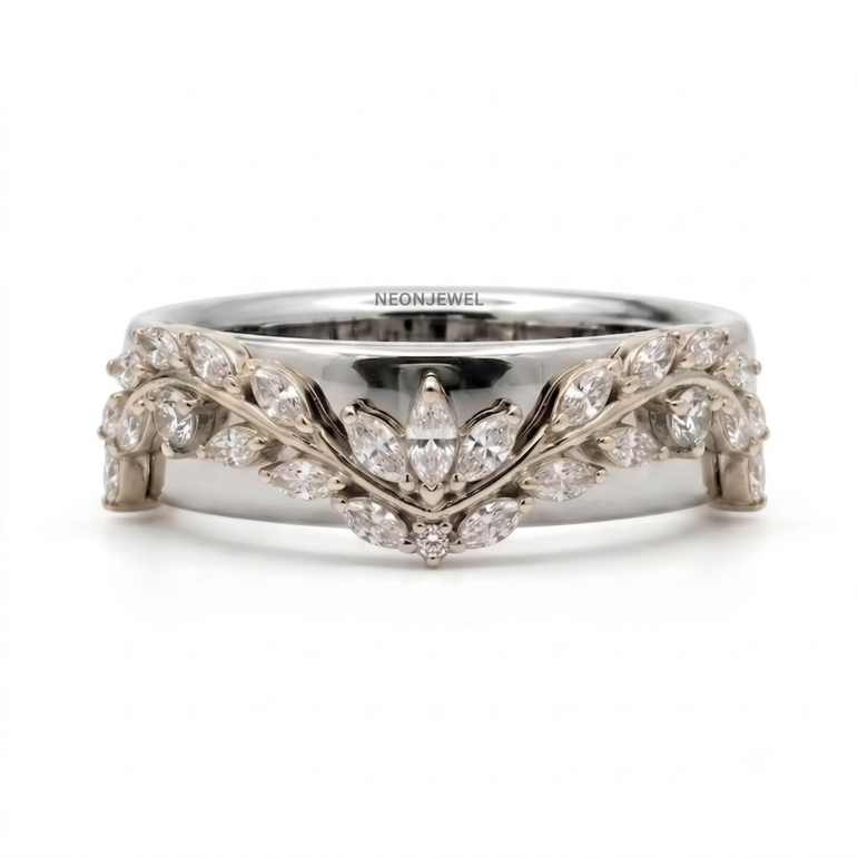 Luxury Marquise Ring Cover • Gold Vine Smart Ring Enhancer Jacket • Vintage Crown Ring Guard