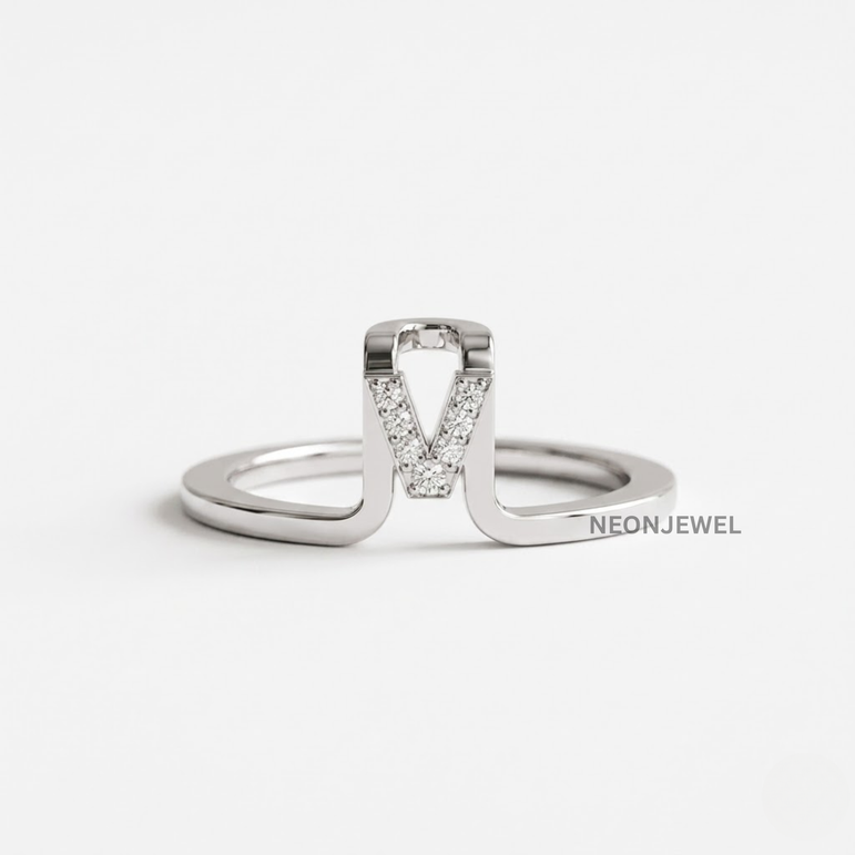 Custom Initial Smart Ring Cover Jacket for Oura Ring Gen 5 • 14k Gold Diamond Letter Monogram Oura Guard • Personalized Tech Jewelry Ring Enhancer