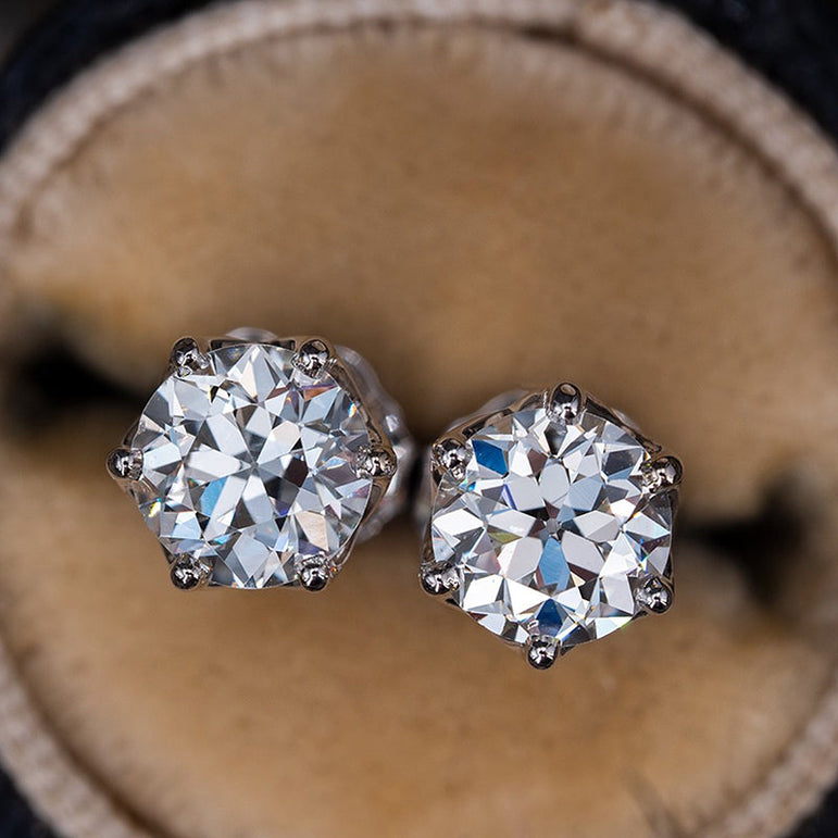 Round Moissanite Stud Dainty Diamond Stud Earring Unique Wedding Gift Earring