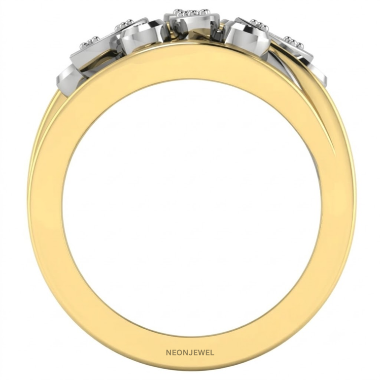 Marquise Leaf Smart Ring Cover | Criss-Cross Vine Ring Enhancer Band | Silver & Gold Smart Ring Protector Jacket | Shimmering Bezel Set Statement Ring Guard