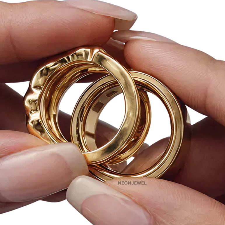 Fluid Organic Gold Statement Cover for Oura Ring 5