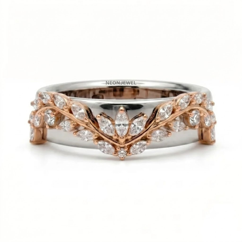 Luxury Marquise Ring Cover • Gold Vine Smart Ring Enhancer Jacket • Vintage Crown Ring Guard