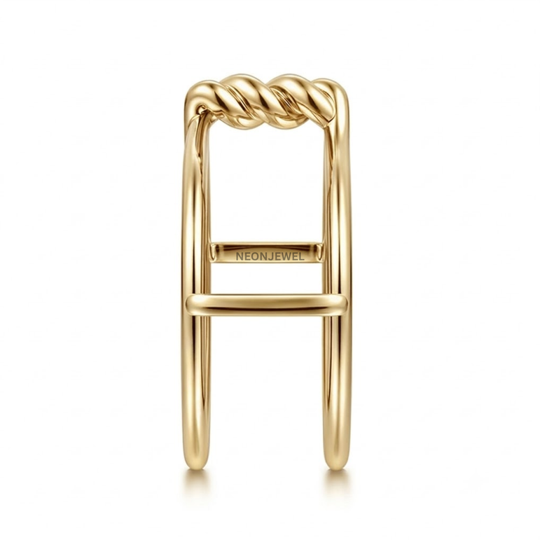 Gold Twisted Rope Cover for Oura Ring, Smooth Double Band Smart Ring Protector