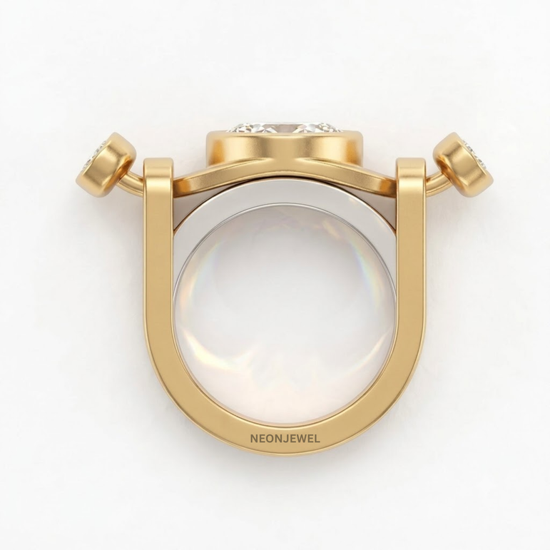 Gold Marquise Diamond Oura Ring Cover | Luxury Smart Ring Protector | 14K Gold Plated Crystal Oura Ring Jacket