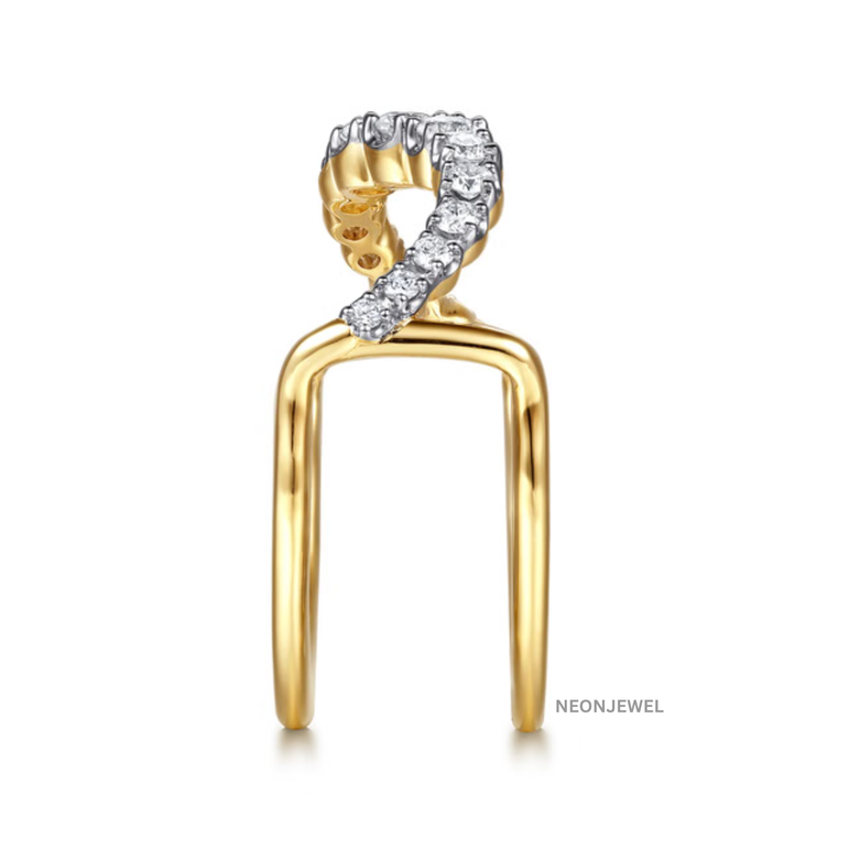 Luxury Wave Smart Ring Guard – Crystal Encrusted Statement Ring Cover Overlay