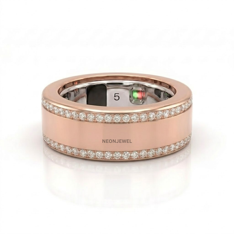 Luxury Inlaid Gold Cover Protector for Oura Ring 4, 5 Cover