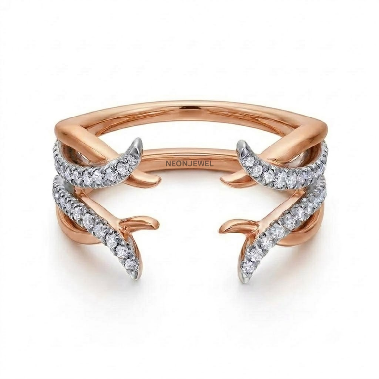 Gothic Claw Ring Enhancer Guard, Intertwined Thorn Smart Ring Jacket, Two-Tone Statement Ring Cover for Smart Rings