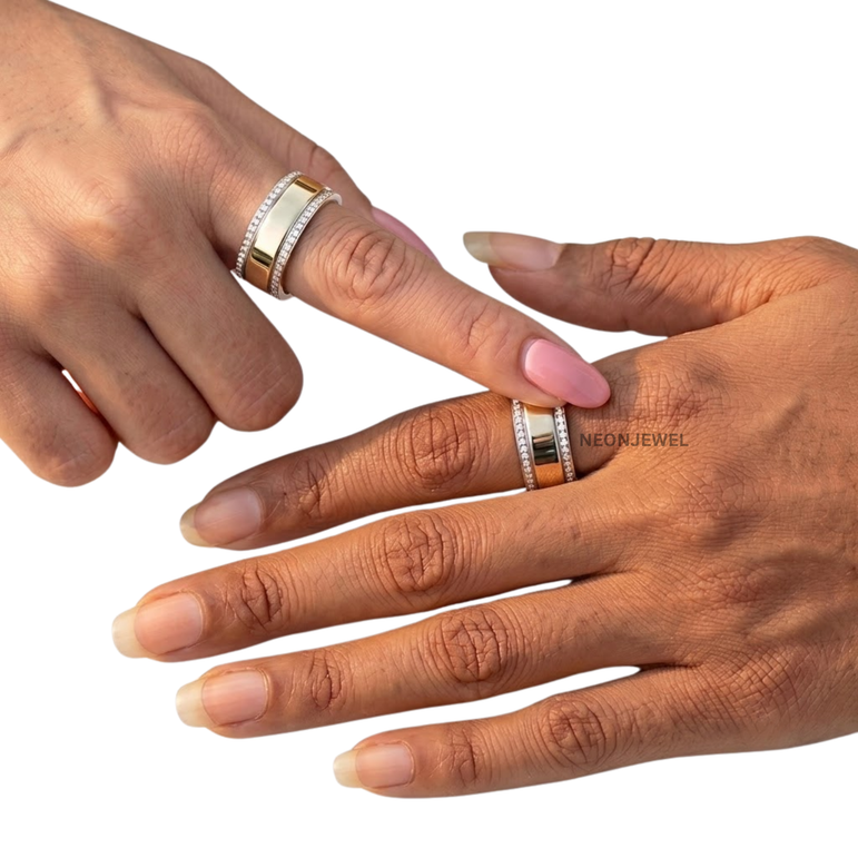 The "Eternity" Dual Stacking Covers for Oura Ring 4, 5 – Polished Gold & Pavé Crystal