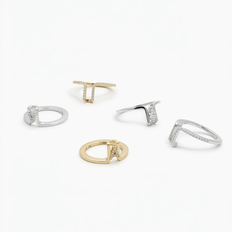 Crystal Initial D Ring Guard for Smart Ring • Gold Custom Monogram Smart Ring Cover • Pave Diamond Letter D Ring Protector