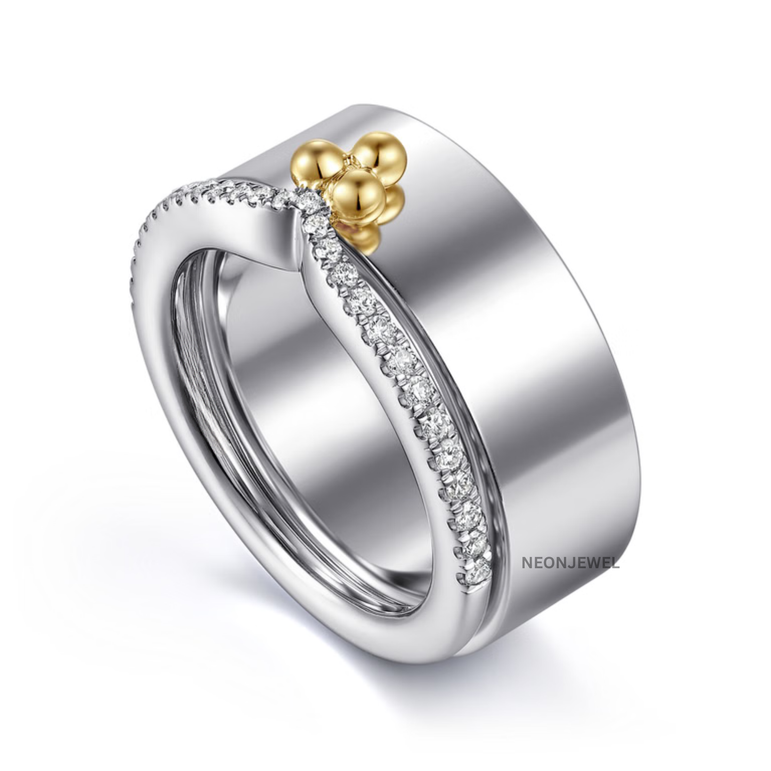 Luxury Tiara Smart Ring Guard – Crystal Encrusted Wishbone Ring Overlay