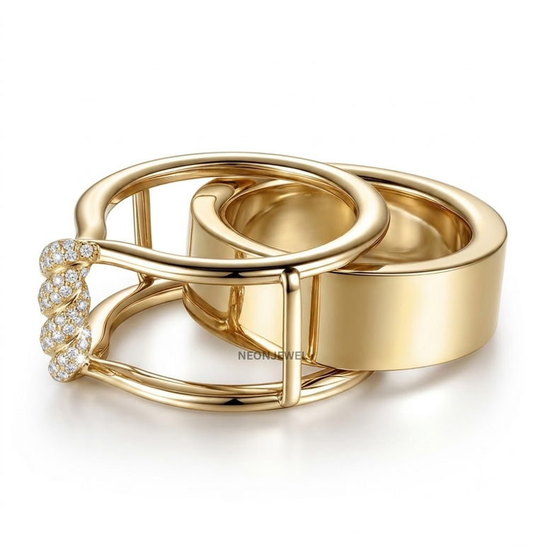 Gold Twisted Pave Cover for Oura Ring, Crystal Rope Smart Ring Protector, Double Band Tracker Shield, Luxury Diamond Styling Sleeve