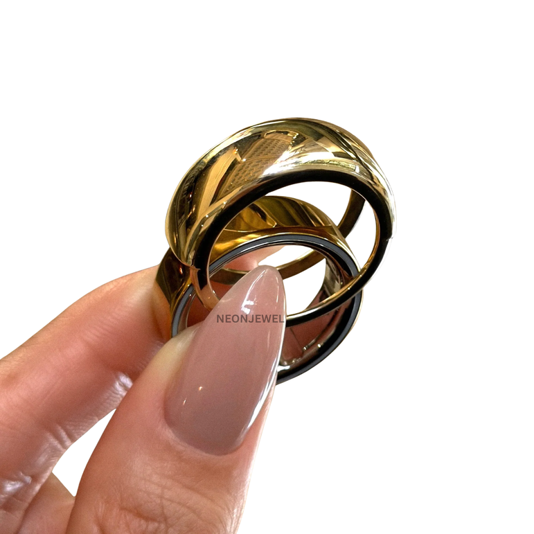 Premium Gold-Tone Protective Sleeve for Oura Ring 5