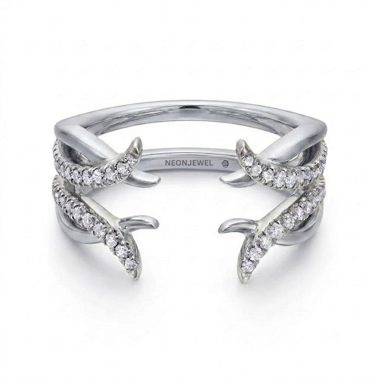 Gothic Claw Ring Enhancer Guard, Intertwined Thorn Smart Ring Jacket, Two-Tone Statement Ring Cover for Smart Rings