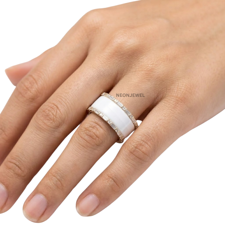 Baguette Cut CZ Oura Ring Cover Set | Dual Border Smart Ring Enhancer Bands | Sparkly Eternity Smart Ring Protector