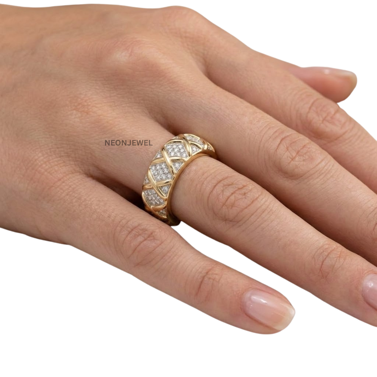 Luxury Cross Pattern Ring Cover • Gold Pave Smart Ring Enhancer Jacket • Modern Lattice Ring Shield • Premium Tech Accessory