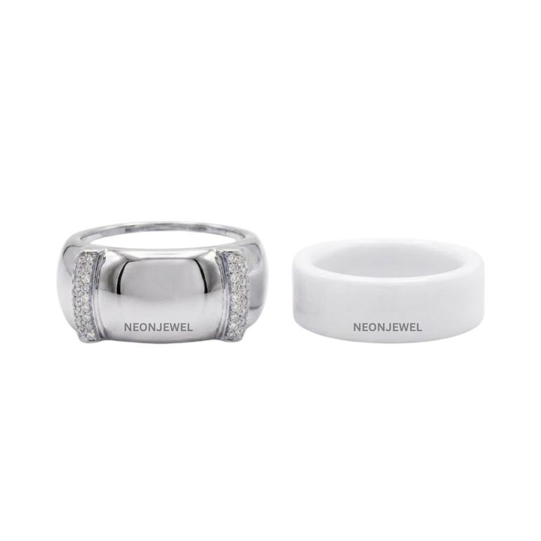 Open-Design Gold Oura Ring 4, 5 Cover | Luxury Diamond-Accented Smart Ring Guard
