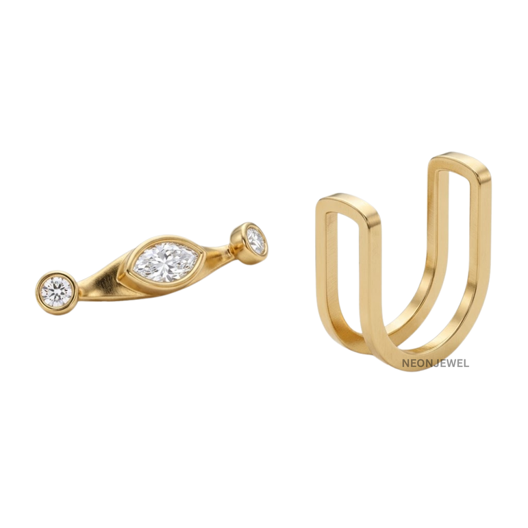 Gold Marquise Diamond Oura Ring Cover | Luxury Smart Ring Protector | 14K Gold Plated Crystal Oura Ring Jacket