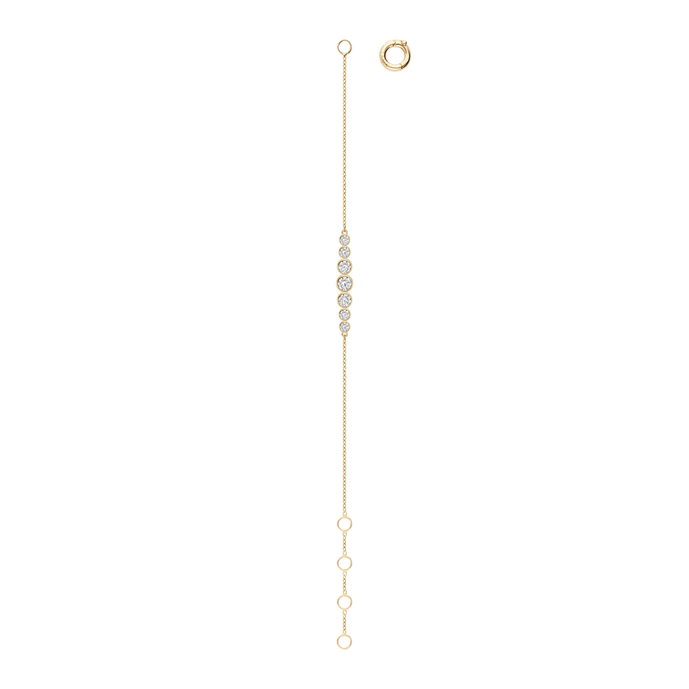 Dainty Diamond Bracelet 14k 18k Real Gold Round Cut Bezel Set Lab Grown Diamond Minimalist Layering Everyday Solitaire Chunky Chain Bracelet