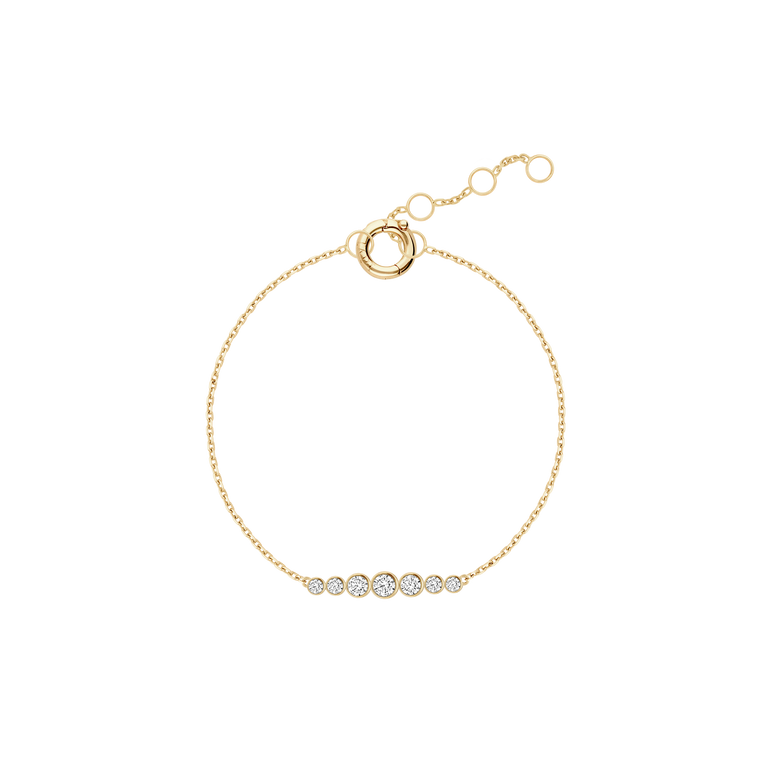 Dainty Diamond Bracelet 14k 18k Real Gold Round Cut Bezel Set Lab Grown Diamond Minimalist Layering Everyday Solitaire Chunky Chain Bracelet