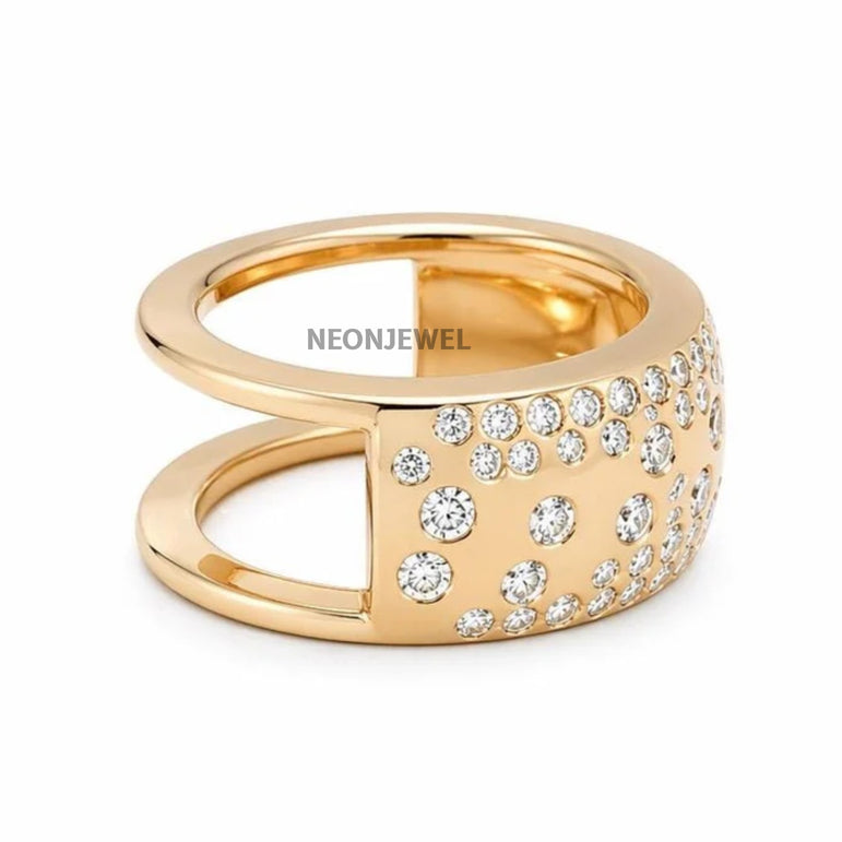 Solid Gold Oura Ring Cover Gen 5 Lab Grown Diamond Smart Ring Jacket Luxury Tech Accessory Oura Gen 5 Protective Diamond Wrap Huggie
